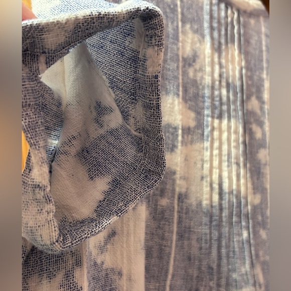 Faherty Sky Blue Tie Dye Linen Blend Shirt Dress Size Small summer beach resort - Picture 11 of 15